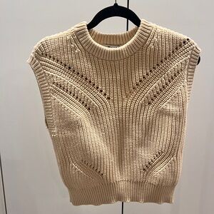 Madewell Beige Sleeveless Knit Sweater